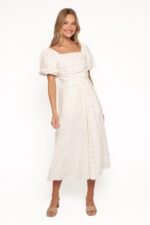 Clo Puff Sleeve Midi Dress - White Betty - Image 2
