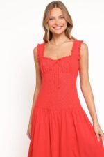 Joann Midi Dress - Red - Image 6