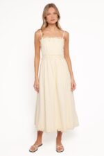 Kiana Midi Dress - Pale Yellow - Image 2