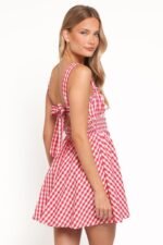 Naima Mini Dress - Red Gingham - Image 3