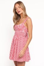 Naima Mini Dress - Red Gingham - Image 4