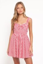 Naima Mini Dress - Red Gingham - Image 2
