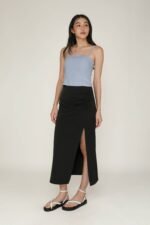 Petite Amina Ruched Side Maxi Skirt - Image 3