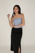 Petite Amina Ruched Side Maxi Skirt - Image 2