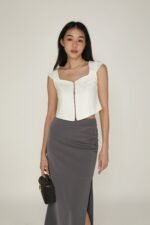 Petite Amina Ruched Side Maxi Skirt - Image 6