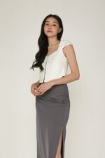 Petite Amina Ruched Side Maxi Skirt - Image 10