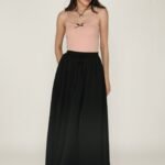 Rylee Drawstring Flare Maxi Skirt