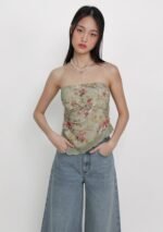 Aretha Lace Hem Padded Tube Top (Floral) - Image 6