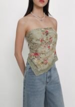 Aretha Lace Hem Padded Tube Top (Floral) - Image 4