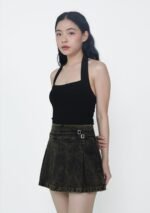 Skye Pleated Denim Skorts - Image 10