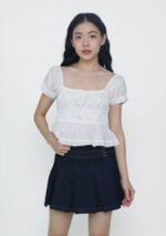 Skye Pleated Denim Skorts - Image 13
