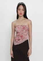 Aretha Lace Hem Padded Tube Top (Floral) - Image 3