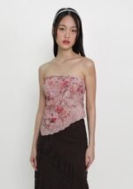 Aretha Lace Hem Padded Tube Top (Floral) - Image 13